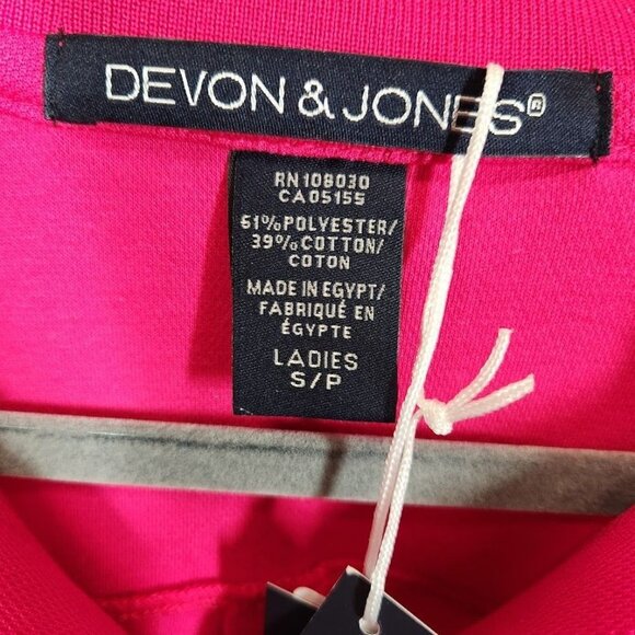 NWT Devon & Jones CrownLux Performance Ladies Plaited Polo - Crown Raspberry Sma - Picture 6 of 8
